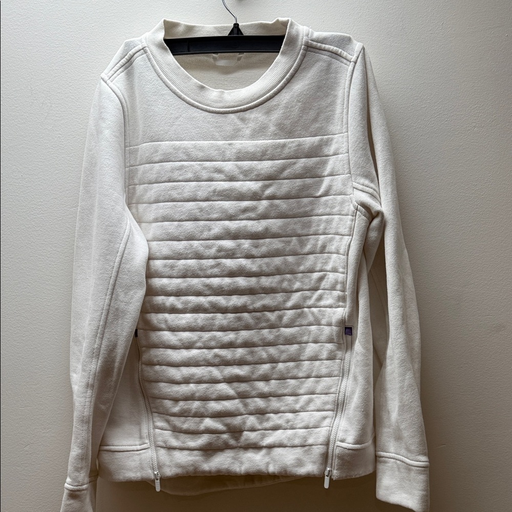 White Quilted Pullover with Zipper Accents Lululemon